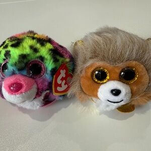 Ty Puffies Dotty & Caesar Plush Toy Lot